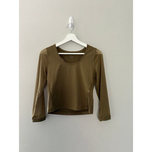 ATHLETA Pacer Mesh Olive Green Top size Medium - Picture 4 of 11
